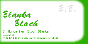 blanka bloch business card